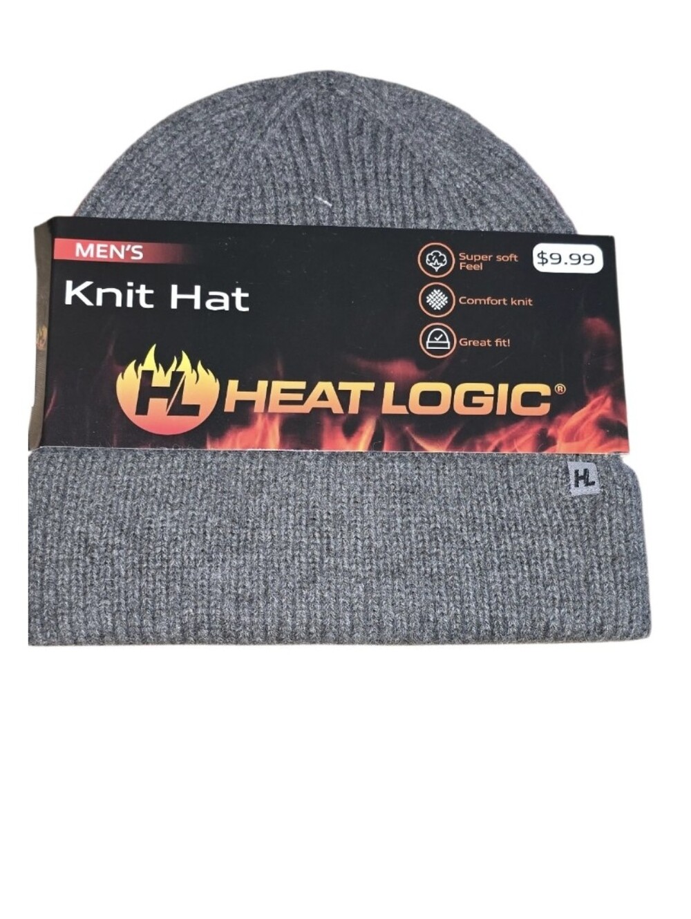 Heat Logic Men's Gray Knit Hat
